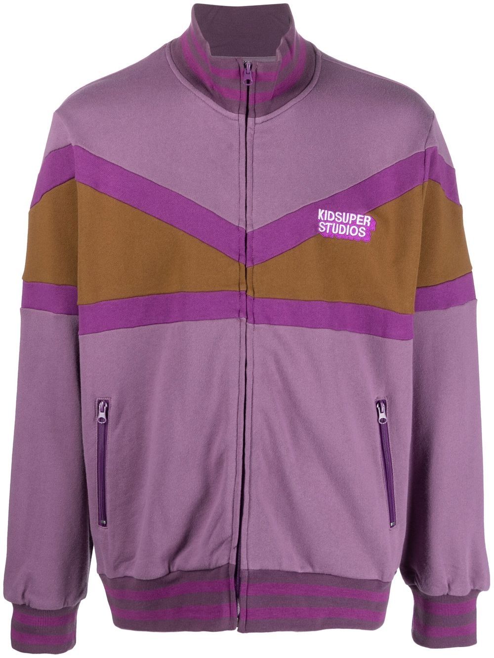 KidSuper Sweatshirtjacke in Colour-Block-Optik - Violett von KidSuper