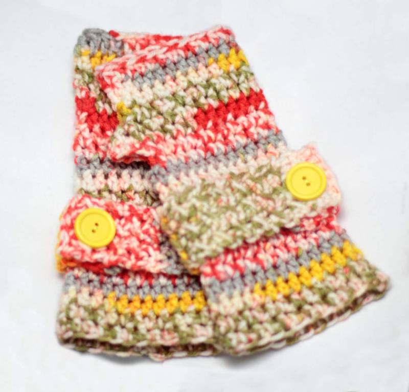 Bunt Häkeln Fingerlose Handschuhe Texting Handschuhe Mit Knopf Bunt Häkeln Fingerlose Handschuhe Texting Handschuhe Mit Knopf von KidaliaKrochet