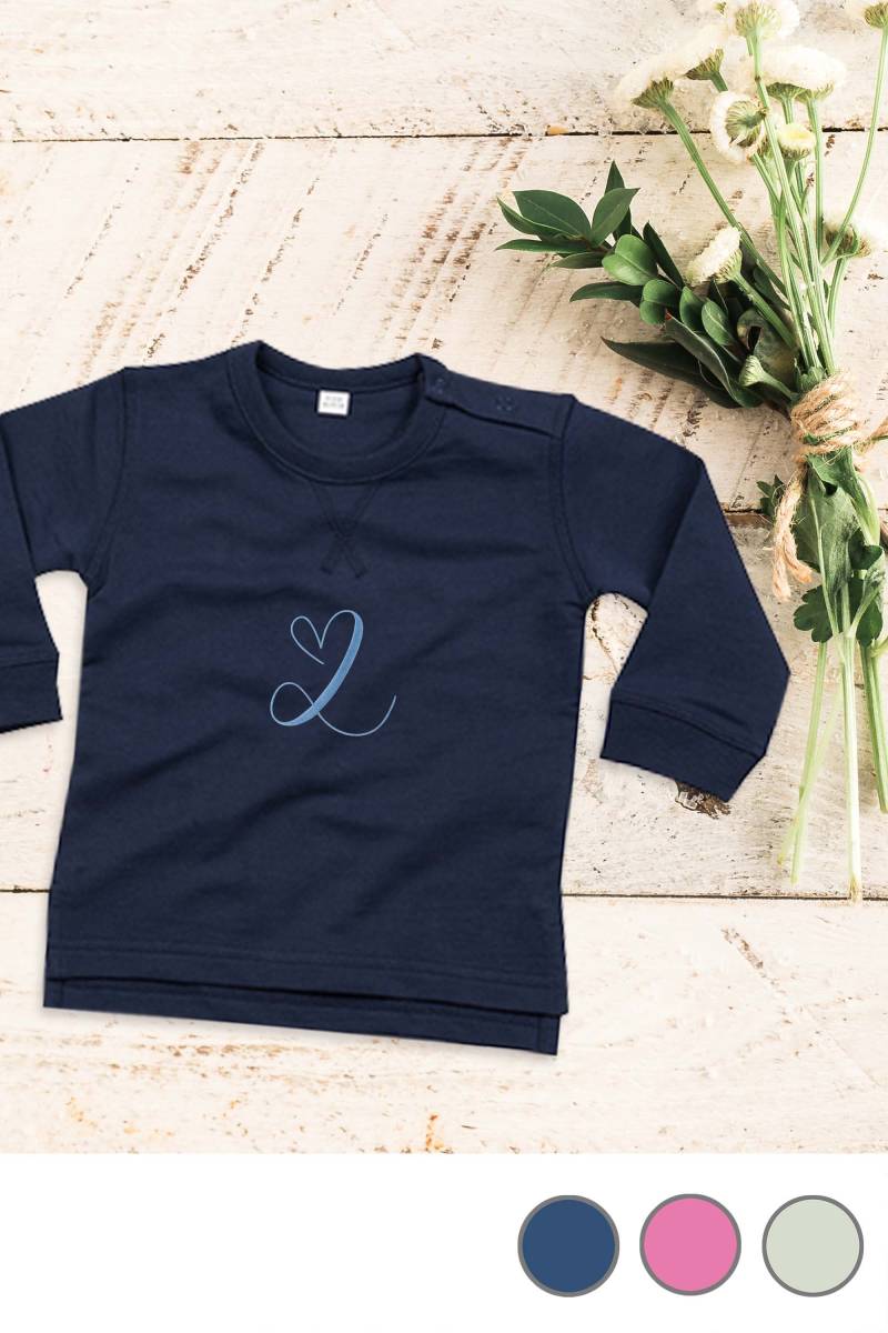 Baby Sweatshirt Aus Bio-Baumwolle Bestickt Mit Monogram Baby Sweatshirt Aus Bio-Baumwolle Bestickt Mit Monogram von KiddiezDE