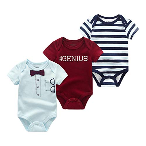 Kiddiezoom Baby Baumwolle Bodysuits 3er Pack Kurzarm Bodysuit Bio Onesies von Kiddiezoom