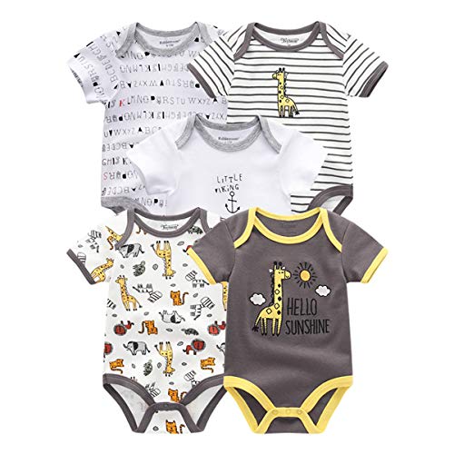 Kiddiezoom Baby-Body, Hose, Kleinkinder-Einteiler, Bekleidungs-Sets für Jungen und Mädchen aus Baumwolle, Mützen, Kratzfäustlinge Gr. 56, Bds5916 von Kiddiezoom