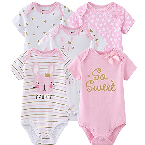 Kiddiezoom Baby-Body, Hose, Kleinkinder-Einteiler, Bekleidungs-Sets für Jungen und Mädchen aus Baumwolle, Mützen, Kratzfäustlinge Gr. 68, Bds5200 von Kiddiezoom