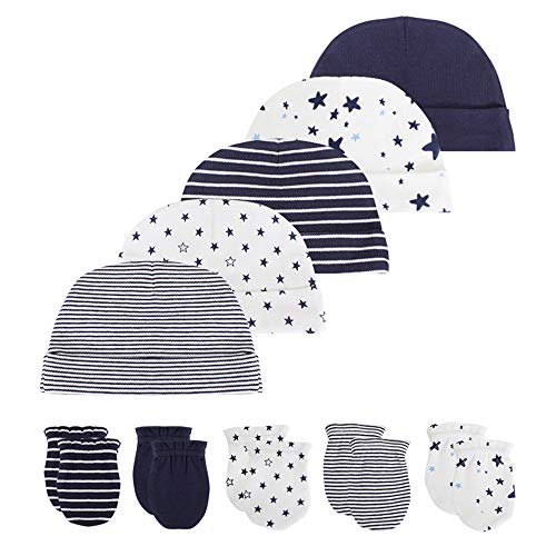 Kiddiezoom Baby-Body, Hose, Kleinkinder-Einteiler, Bekleidungs-Sets für Jungen und Mädchen aus Baumwolle, Mützen, Kratzfäustlinge Gr. 0-6 Monate, 10er-Pack Kappe und Kratzhandschuh_1 Kiddiezoom Baby-Body, Hose, Kleinkinder-Einteiler, Bekleidungs-Sets für Jungen und Mädchen aus Baumwolle, Mützen, Kratzfäustlinge Gr. 0-6 Monate, 10er-Pack Kappe und Kratzhandschuh_1 von Kiddiezoom