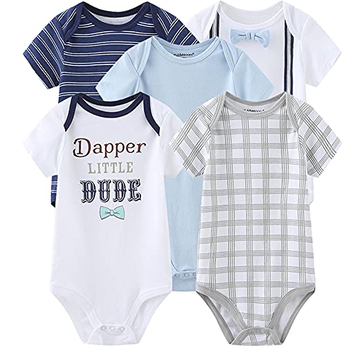 Kiddiezoom Baby-Body, Hose, Kleinkinder-Einteiler, Bekleidungs-Sets für Jungen und Mädchen aus Baumwolle, Mützen, Kratzfäustlinge Gr. 68, Bds5199 von Kiddiezoom