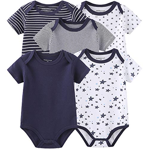 Kiddiezoom Baby Boys 5er-Pack Kurzarm-Body mit Verzierungen von Kiddiezoom