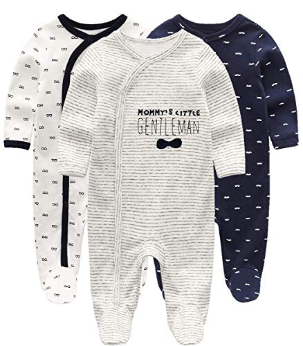 Kiddiezoom Baby-Jungen Mädchen Schlafstrampler, 3er Pack von Kiddiezoom