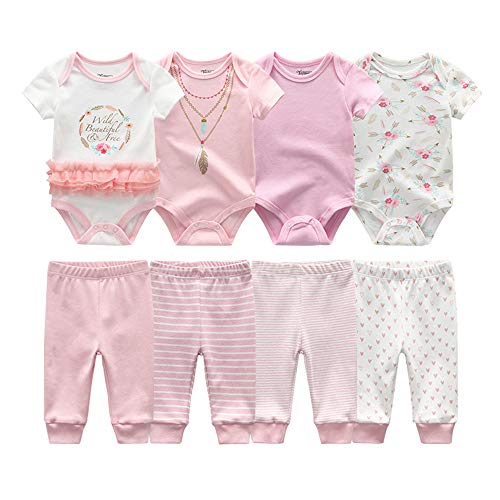 Kiddiezoom Baby Jungen und Mädchen Bekleidung mit Spruch 4er Set (kostenlose weiße Bodysuits) von Kiddiezoom