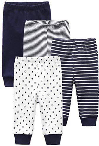 Kiddiezoom Unisex Babyhose für Mädchen Jungen Baby Jogginghose, 4er-Pack von Kiddiezoom