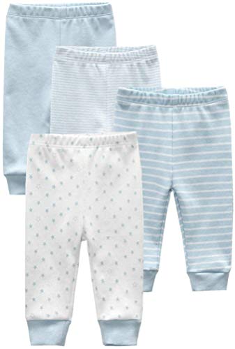 Kiddiezoom Unisex Babyhose für Mädchen Jungen Baby Jogginghose, 4er-Pack von Kiddiezoom