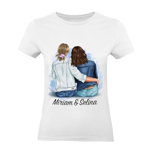 Beste Freundin T-Shirt Personalisiert Geschenk Freundinnen Schwester Mutter Freundschaft BFF Shirt Best Friends Geburtstag Weihnachten L von Kiddle-Design