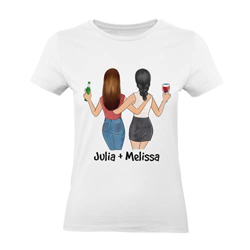 Kiddle-Design Beste Freundin T-Shirt Damen Personalisiert Beste Freundinnen mit Name Freundinnengeschenk Geschenk BFF Partner Outfit von Kiddle-Design