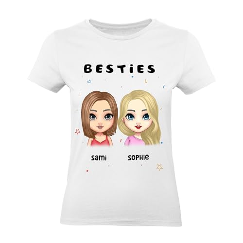 Kiddle-Design Beste Freundin T-Shirt Freundschaftsgeschenk personalisiertes Geschenk BFF Best Friends Schwester mit Namen Geburtstag Weihnachten L von Kiddle-Design