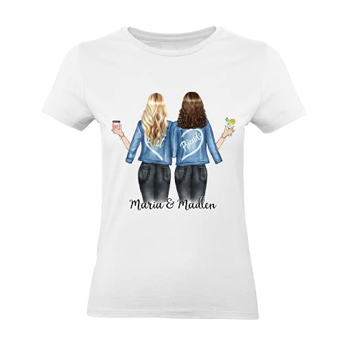 Kiddle-Design Beste Freundinnen T-Shirt Damen Personalisiert Beste Freundin mit Name Geschenk Freundinnengeschenk BFF Partner Outfit Kiddle-Design Beste Freundinnen T-Shirt Damen Personalisiert Beste Freundin mit Name Geschenk Freundinnengeschenk BFF Partner Outfit von Kiddle-Design