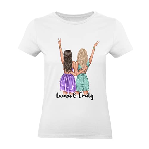 Kiddle-Design Beste Freundinnen T-Shirt Damen Personalisiert mit Name Geschenk Geburtstag Beste Freundin Freundinnengeschenk Partner-Look Outfit von Kiddle-Design