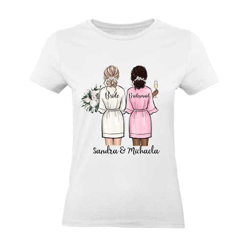 Kiddle-Design Brautjungfer T-Shirt Personalisiert mit Name Trauzeugin & Braut | Frage & Danke-Geschenk für Freundinnen Brautjungfern & Brautparty Kiddle-Design Brautjungfer T-Shirt Personalisiert mit Name Trauzeugin & Braut | Frage & Danke-Geschenk für Freundinnen Brautjungfern & Brautparty von Kiddle-Design