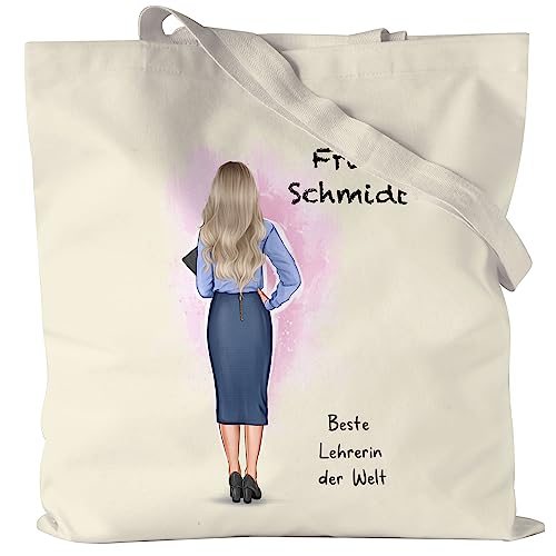 Kiddle-Design Jutebeutel Personalisiert | Lehrerinnen Geschenk | Mit Namen und Spruch | Abschiedsgeschenk Grundschule | Danke Geschenk für Beste Lehrerin von Kiddle-Design