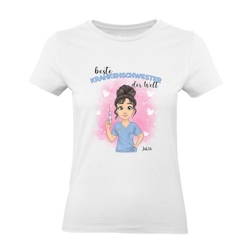 Kiddle-Design Krankenschwester T-Shirt Personalisiert MFA Pflegerin Schwester Pflegekraft Heldin Kollegin Freundin Danke Sagen Dankeschön Geschenk 2XL von Kiddle-Design