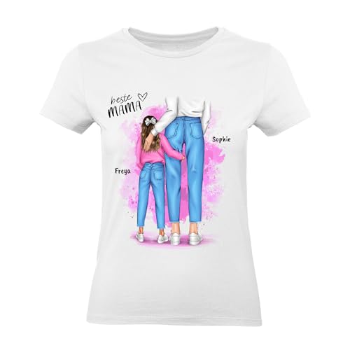 Kiddle-Design Mutter Tochter T-Shirt Personalisiert mit Namen Mama Kinder Tochter Baby Geschenk für Mütter XL von Kiddle-Design