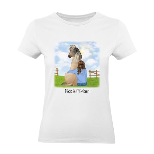 Kiddle-Design Reiterin T-Shirt Personalisiert Pferd Pony Pferdeliebhaber Geschenke Pferdebesitzer Pferdetasse Pferdemotiv Mädchen Reiter Geschenk L von Kiddle-Design