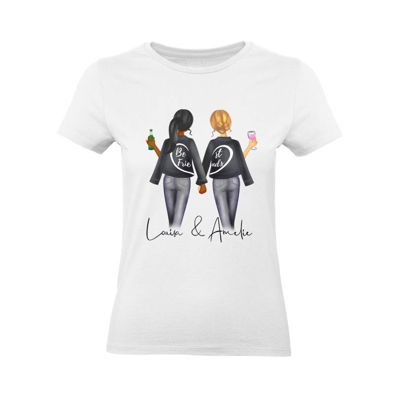 Beste Freundinnen T-Shirt Best Friends Geschenk Personalisiert Mit Name Freundin Freundinnengeschenk Schwester Partner-Look Outfit von KiddleDesign