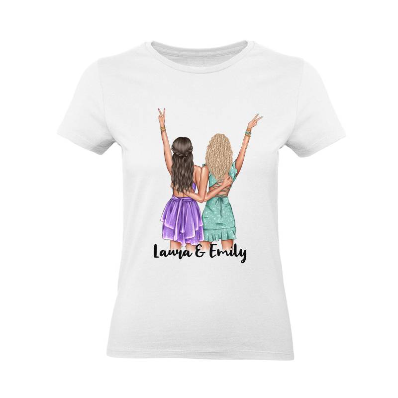 Beste Freundinnen T-Shirt Personalisiert Mit Name Freundin Best Friends Geschenke Freundinnengeschenk Schwester Damen Personalisieren von KiddleDesign