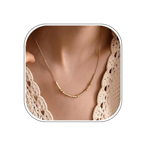 Kiddo Sky Personalisierte Morsecode-Halskette für Frauen, Schmuck mit Versteckter Botschaft im Morsecode, Geschenke zum Muttertag und Geburtstag (Gold) von Kiddo Sky