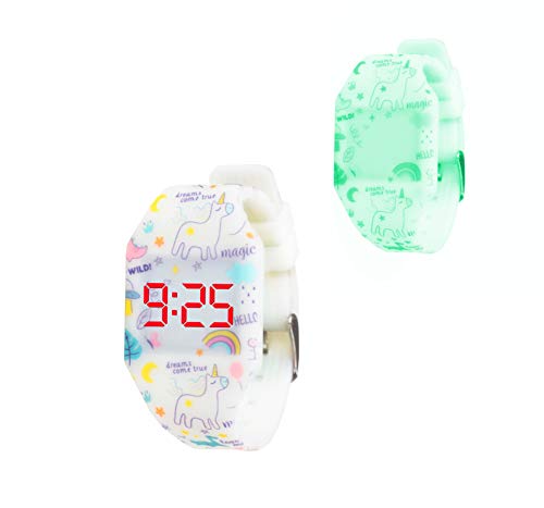 Kiddus Digital LED Uhr für Mädchen, Jungen. Soft Silikon Armbanduhr für Kinder und Erwachsene. Langlebige Japanische Batterie. Träume Fluor von Kiddus