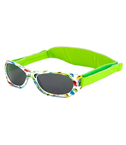 Kiddus Baby Sonnenbrille für Neugeborene, Jungen und Mädchen. Ab 0 Monate bis 2 Jahre. 100% Sonnenfilterschutz UV400 Verstellbarer weicher Riemen. BPA-frei. Mit Verschiedenen Mustern von Kiddus