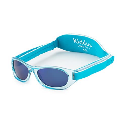 Kiddus Baby Sonnenbrille für Kleinkinder, Jungen und Mädchen, Ab 6 Monate bis 2 Jahre, 100% Sonnenfilterschutz UV400, Verstellbarer weicher Riemen, BPA-frei, Reisezubehor von Kiddus
