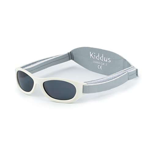 Kiddus Baby Sonnenbrille für Kleinkinder, Jungen und Mädchen, Ab 6 Monate bis 2 Jahre, 100% Sonnenfilterschutz UV400, Verstellbarer weicher Riemen, BPA-frei, Reisezubehor von Kiddus