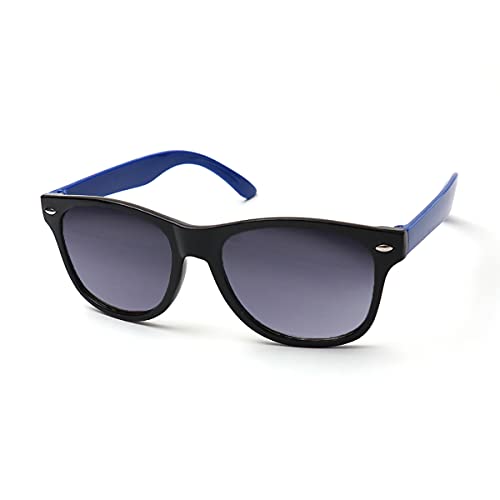 Kiddus POLARISIERTE Sonnenbrille für Jungen und Mädchen. Ab 6 Jahren. UV400 100% Schutz gegen Ultraviolette Sonnenstrahlen. Entworfen in Barcelona Schwarzer Rahmen, Blaue bügel von Kiddus