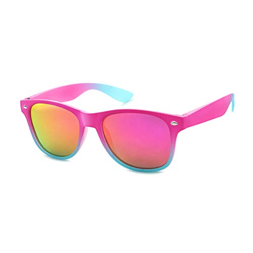 Kiddus POLARISIERTE Sonnenbrille für Jungen und Mädchen. Ab 6 Jahren. UV400 100% Schutz gegen Ultraviolette Sonnenstrahlen. Farbverlauf Hart Rosa bis Türkis. von Kiddus