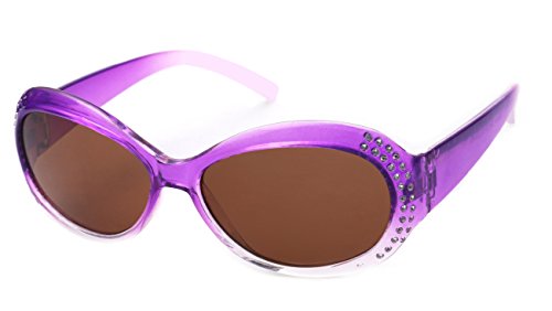 Kiddus Polarisierte Sonnenbrille für Kinder und Jugendliche - UV 400 Schutz - Stilvolle Verspiegelte Gläser -Ab 5 Jahren Empfohlen. Lila mit Diamanten von Kiddus