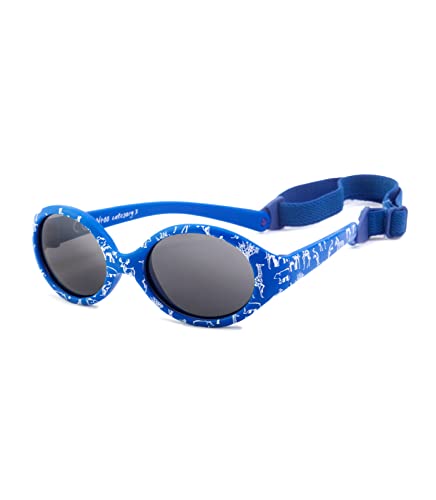 Kiddus Polarisiert Sonnenbrille für Jungen und Mädchen. Ab 0 Monaten. UV400 Sonnenfilter. Flexiblel, Sicher und Schlagfest. Safari blau von Kiddus