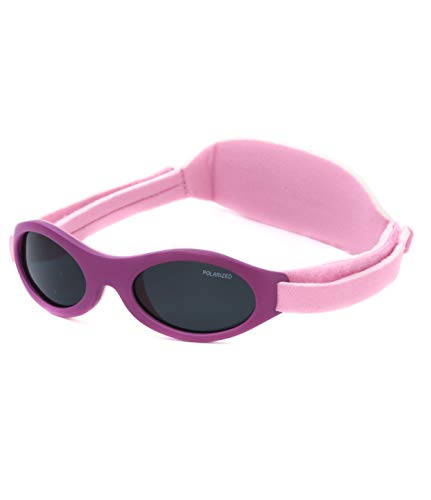Kiddus Polarisierte Babysonnenbrille für Neugeborene Jungen Mädchen. Von 0 Monaten bis 2 Jahren. 100% Schutz UV400 Sonnenfilter. Silikon-Nasensteg. Verstellbares weiches Band. BPA-Frei. PREMIUM von Kiddus