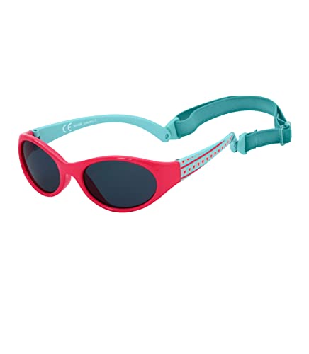 Kiddus Sonnenbrille für Kinder Mädchen Jungen. Alter ab 2 Jahren. UV400 Sonnenfilter. Aus Gummi. BPA-Frei. Verstellbares und abnehmbares Band (31 Vintage) von Kiddus
