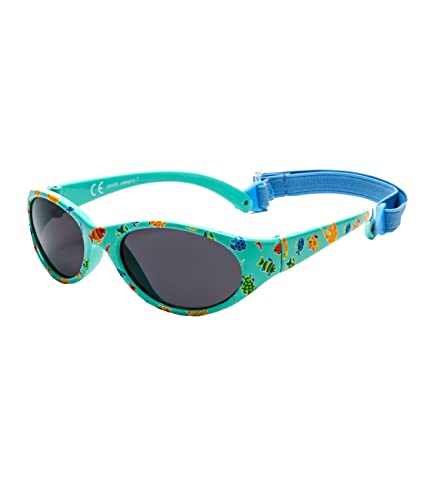 Kiddus Sonnenbrille für Kinder Mädchen Jungen. Alter ab 2 Jahren. UV400 Sonnenfilter. CAT 3. Aus Gummi. BPA-Frei. Verstellbares und abnehmbares Band von Kiddus