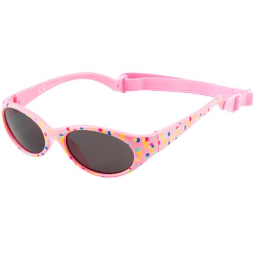 Kiddus Sonnenbrille für Kinder, Kleinkind Mädchen und Jungen, Alter von 2 bis 4 Jahren, UV400 Sonnenfilter CAT3, aus Gummi, BPA-frei, verstellbares und abnehmbares Band von Kiddus