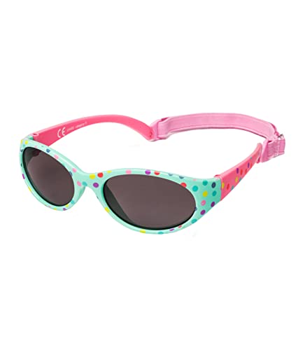 Kiddus Sonnenbrille für Kinder Mädchen Jungen. Alter ab 2 Jahren. UV400 Sonnenfilter. CAT 3. Aus Gummi. BPA-Frei. Verstellbares und abnehmbares Band von Kiddus