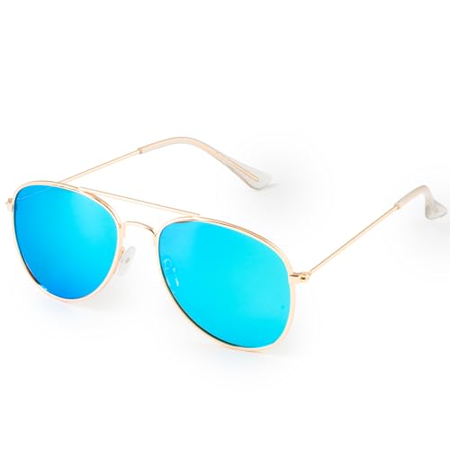 Kiddus Sonnenbrille für Mädchen, Jungen, Kinder. Ab 10 Jahren. UV400 100% iger Schutz gegen ultraviolette Strahlen. CAT3. Polarisiert. Flieger Stil von Kiddus