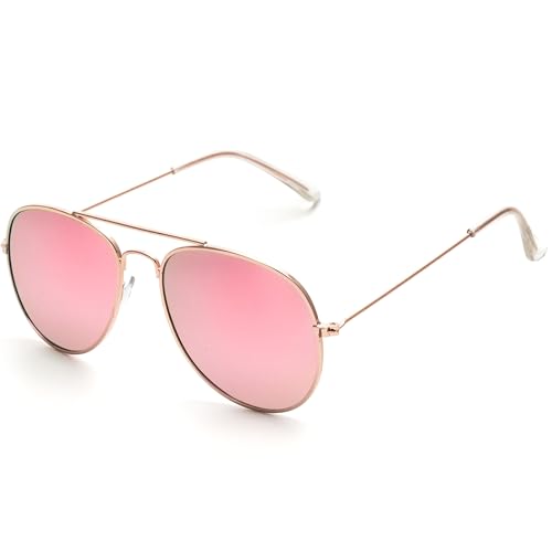 Kiddus Sonnenbrille für Mädchen, Jungen, Kinder. Ab 10 Jahren. UV400 100% iger Schutz gegen ultraviolette Strahlen. CAT3. Polarisiert. Flieger Stil von Kiddus