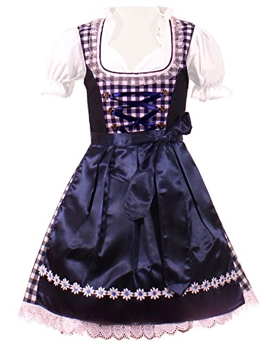 Kiddy Tracht 3tlg. Kinder Dirndl dunkel blau KD-120/92 von Kiddy Tracht