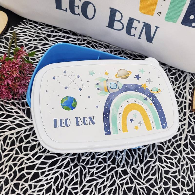 Brotdose | Personalisiert Lunchbox Schulanfang Kindergarten Weltraum Weltall von KiddydooDE