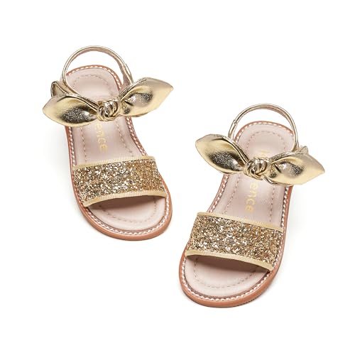 Kiderence Kleinkind Mädchen Sandalen Kleine Mädchen Kinder Sommerschuhe Kleinkind Gold Sandalen Größe 25 von Kiderence