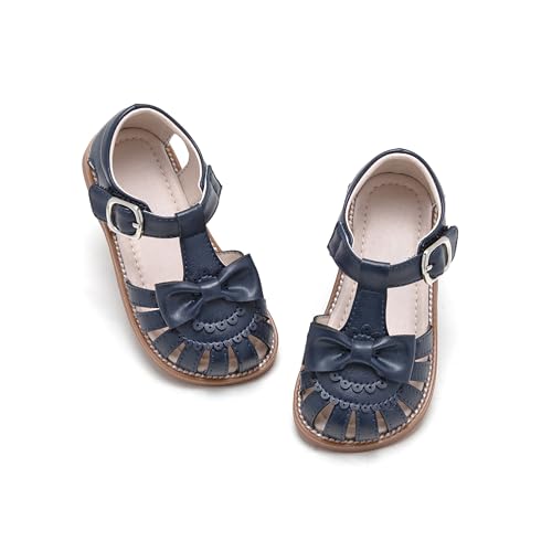 Kiderence Kleinkind Mädchen Sandalen Kleine Mädchen Kinder Sommerschuhe Kleinkind Marineblau Sandalen Größe 29 von Kiderence
