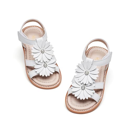 Kiderence Kleinkind Mädchen Sandalen Kleine Mädchen Kinder Sommerschuhe Kleinkind Weiß Sandalen Größe 25 von Kiderence