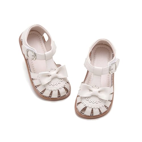 Kiderence Kleinkind Mädchen Sandalen Kleine Mädchen Kinder Sommerschuhe Kleinkind Weiß Sandalen Größe 29 von Kiderence