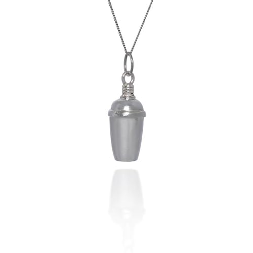 Kidia Shaker Anhänger aus 925 Sterling Silber mit 50 cm Halskette für Barkeeper und Mixology-Fans von Kidia