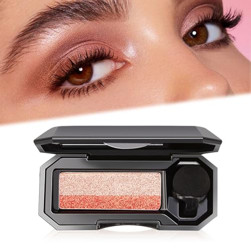 Perfekter zweifarbiger Lidschatten, Zweifarbiger Make-up Lidschatten Wasserdicht Langlebiger Lidschatten, Make-up Lidschatten Glitzer Double Layer Farbige Abstufung Lazy Eyeshadow Stamp (C) von Kidmis