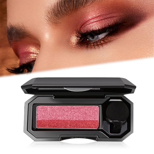 Perfekter zweifarbiger Lidschatten, Zweifarbiger Make-up Lidschatten Wasserdicht Langlebiger Lidschatten, Make-up Lidschatten Glitzer Double Layer Farbige Abstufung Lazy Eyeshadow Stamp (D) von Kidmis